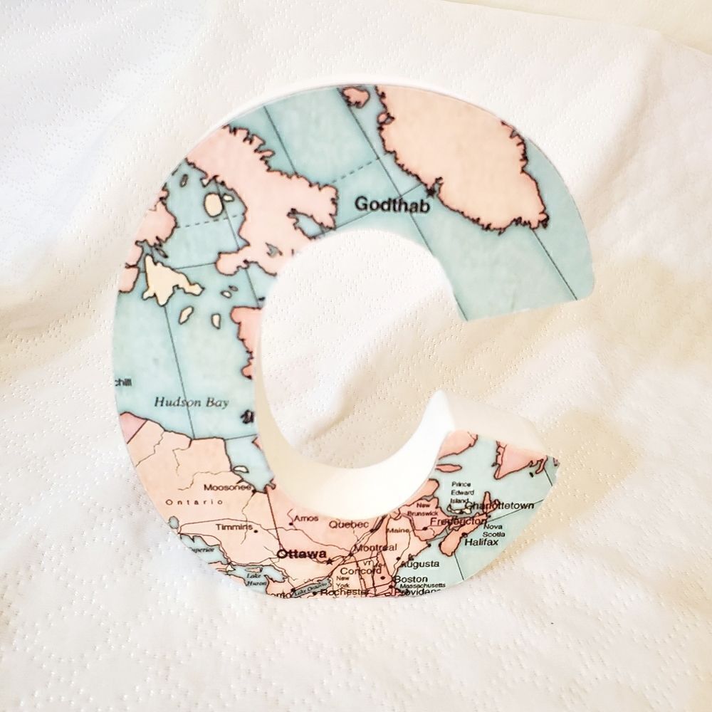 World Map Monogram Tabletop Accent